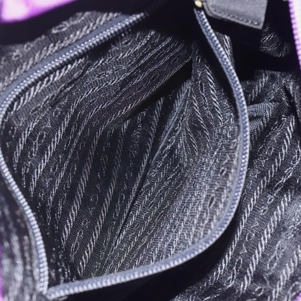 RARE PRADA Purple & Gold Nylon Vintage Handbag / Purse  (EUC) - Picture 14 of 16